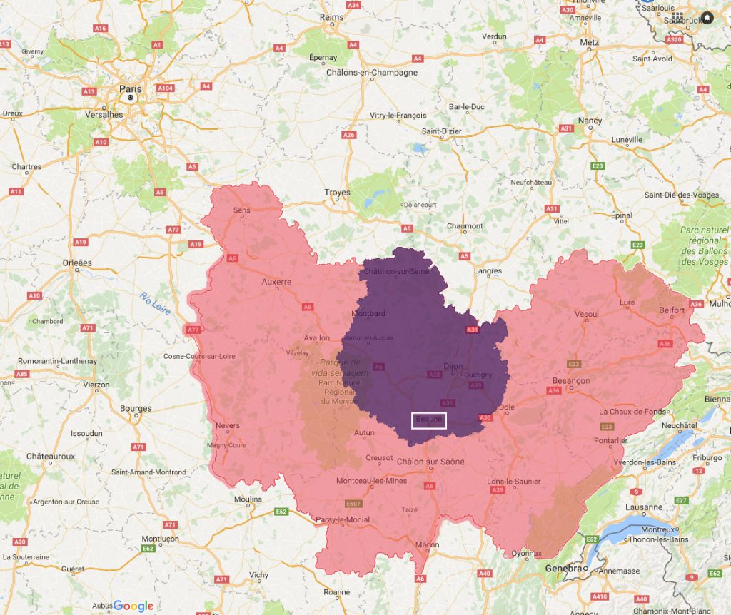Beaune - Mapa